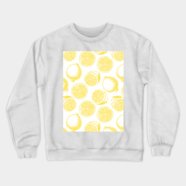 Hand drawn lemon pattern Crewneck Sweatshirt by katerinamk